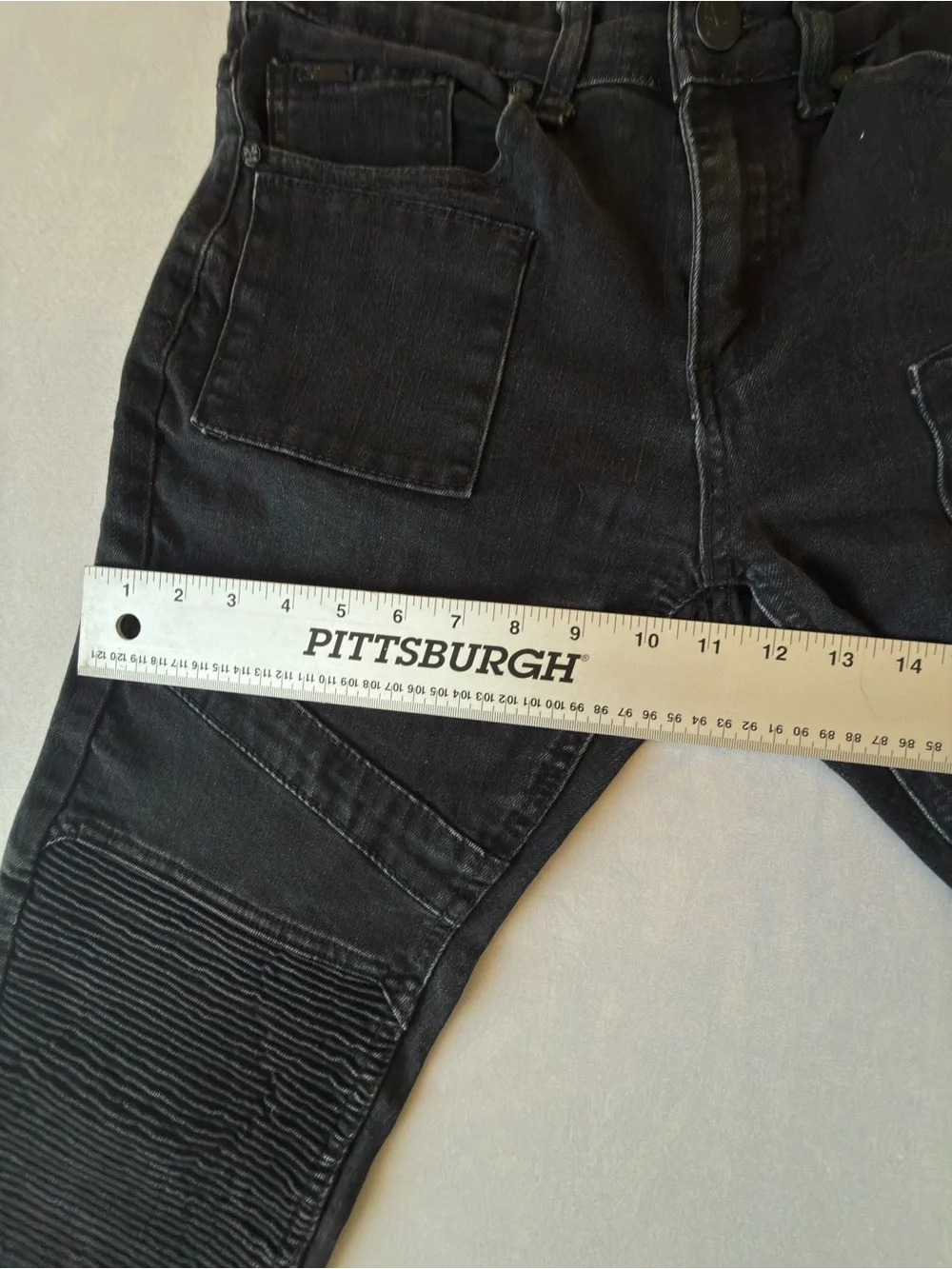 Slim Moto-Style Men's Jeans in Black